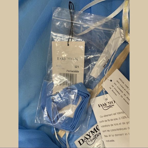 Daymor Couture Periwinkle Silk Women’s Formal Dress. Size 10. NWT - Picture 12 of 15